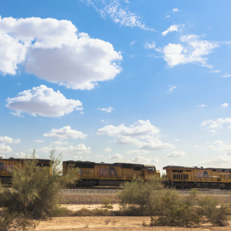 UP has begun moving domestic intermodal trains into and out of their ICTF facility in Los Angeles.