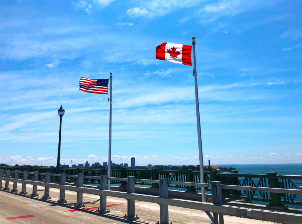 Canada and US flags